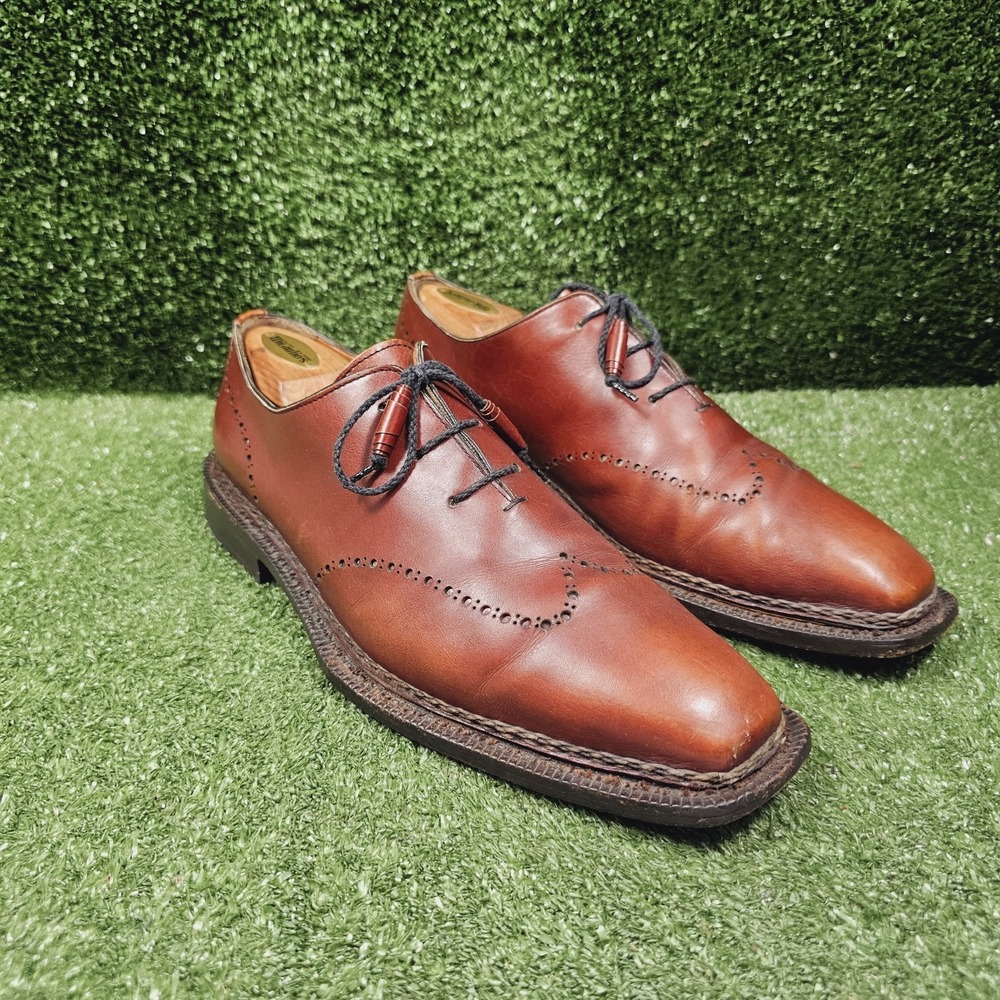 Moreschi Tirolese Whole Cut Brown Leather Oxford Dress Shoes Mens Size 9